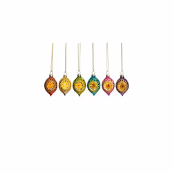 Sass & Belle Set of 6 Bright Metallic Open Faced Baubles