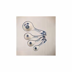 Set of 4 Blue Willow Floral Measuring Spoon