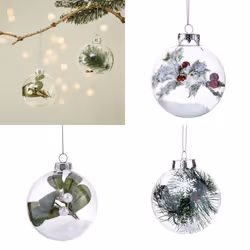 Set of Three Large Glass Christmas Tree Baubles