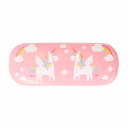 Sass & Belle Rainbow Unicorn Pink Hard Glasses Case & Cloth