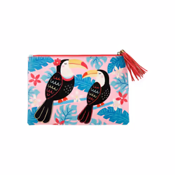 Sass & Belle Tiki Toucan Pouch - Toiletry Make Up Bag