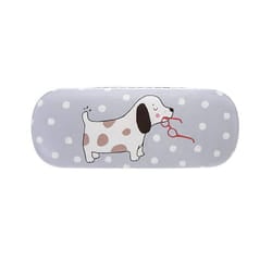 Sass & Belle Barney Dog Grey Polka Dot Hard Glasses Case & Cloth