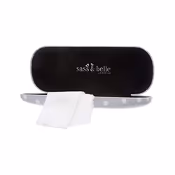Sass & Belle Barney Dog Grey Polka Dot Hard Glasses Case & Cloth