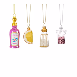 Sass & Belle Set 4 Christmas Baubles Tequila Novelty Tree Decorations