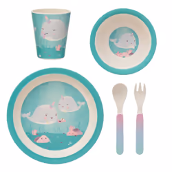 Sass & Belle Alma Narwhal Bamboo Tableware Set