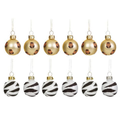 Sass & Belle (Set of 12) Leopard & Zebra Mini Bauble
