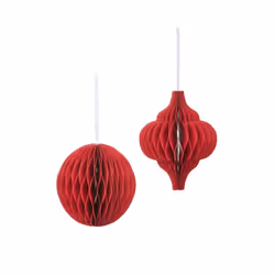 Red Honeycomb Paper Hanging Christmas Decoration