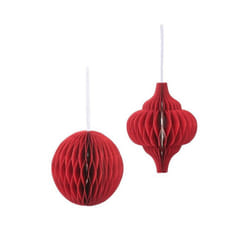 Red Honeycomb Paper Hanging Christmas Decoration
