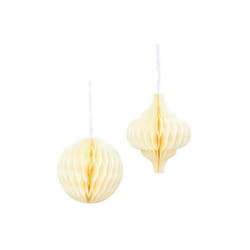 White Honeycomb Paper Hanging Christmas Decoration