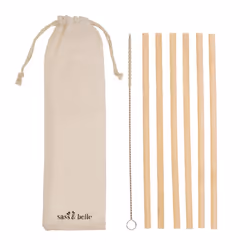 6 Pack Sass & Belle Bamboo Drinking Straws & Brush Eco Friendly