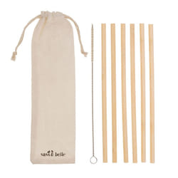 6 Pack Sass & Belle Bamboo Drinking Straws & Brush Eco Friendly