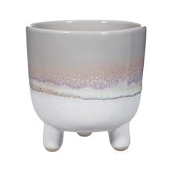 Sass & Belle Mojave Glaze Grey Planter On Legs Indoor Plant Vase Pot Container