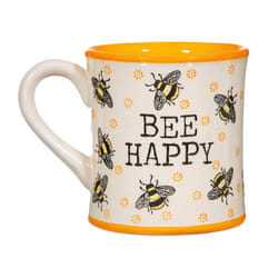 Sass & Belle Bee Happy Mug 400ml Hand Painted Busy Bees Ceramic Cup