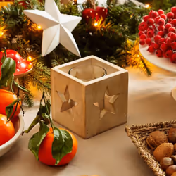 Wooden Cut Out Star Tealight Holder, Home Decoration Gift, Tealight Candle Holder, Heart Decoration, Rustic Tea Light Holder