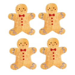 Sass & Belle Christmas Set of 4 Rustic Wood Gingerbread Drinks Coasters