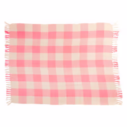 Gingham Blanket Throw Pink Decor Large Sofa Throws Bed Blankets Picnic Travel