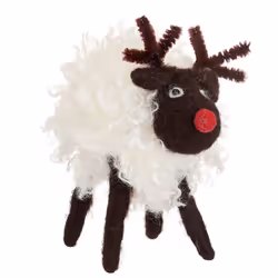Sass & Belle Festive Red Nosed Sheep Wool Christmas Tree Decoration