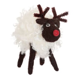 Sass & Belle Festive Red Nosed Sheep Wool Christmas Tree Decoration