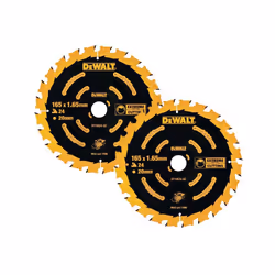 Dewalt DT10624 2 x Circular Saw Blades 165 x 20 x 24T Extreme Framing DCS391
