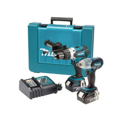 Makita DHP458 18v Combi Hammer + DTW251 18v Impact Wrench + 2 x 3.0ah + Charger