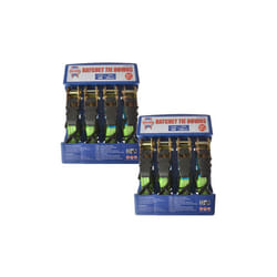 Faithfull FAITDRATSET4 Set of 8 Piece Ratchet Strap Car Tie Down X2