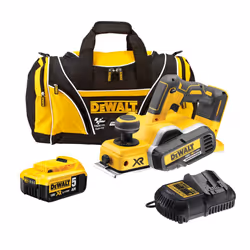 Dewalt DCP580 P1 18v XR Cordless Brushless Planer + 1 x 5.0ah Batt, Charger + Bag