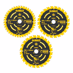 3 x Dewalt Extreme Framing TCT Circular Saw Blades 165 x 20 - 24 40 Tooth