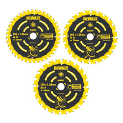 3 x Dewalt Extreme Framing TCT Circular Saw Blades 165 x 20 - 24 40 Tooth