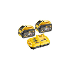 DEWALT 2 x DCB547 18v / 54v XR FLEXVOLT 9.0ah Battery + DCB118 Fast Charger, 18 V, Yellow