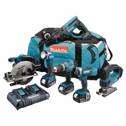 Makita DLX6068 18v LXT 6pc Combi Kit - 3 x 3.0ah Batteries Inc Jigsaw + SDS