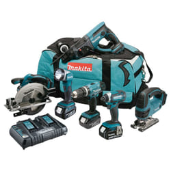 Makita DLX6068 18v LXT 6pc Combi Kit - 3 x 3.0ah Batteries Inc Jigsaw + SDS