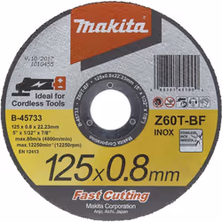 Makita B-45733 Fast Cutting Super Thin Metal Grinder Disc 125mm 0.8mm 22.23mm