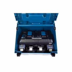 Makita BL1850 18v 2 x 5.0ah Lithium Batteries DC18RD Dual Port Charger + Makpac