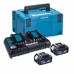 Makita BL1840 18v 2 x 4.0ah Lithium Batteries DC18RD Dual Port Charger + Makpac