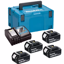 Makita BL1860 18v 4 x 6.0ah Lithium Batteries DC18RC Fast Charger + Makpac Case