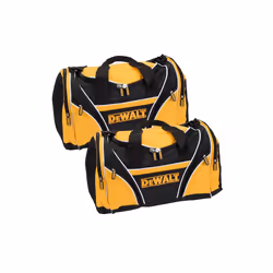 2 x Dewalt Tool Bag 18" 46cm Toolbag Yellow Black Open Top DIY Gym Tools Holdall