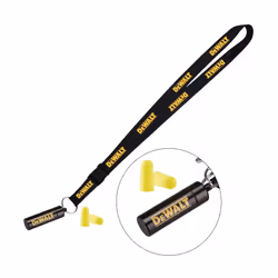 Dewalt Neck Strap Tool Lanyard Safety Card Id Badge Holder + Ear Plugs and Case