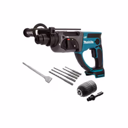 Makita DHR202Z LXT 18v SDS Hammer Drill 3 Function + 5 x Bits Chisel + Chuck