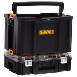 Dewalt Tstak Tool Carry Open Tote Tool Box Carrier + Clear Organiser - Twin Pack