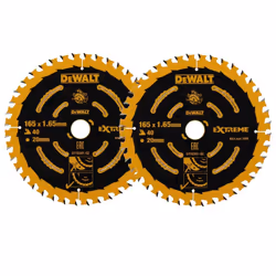 2x Dewalt DT10301 Circular Saw Blade 165 x 20mm x40 Tooth Extreme Framing DWE550
