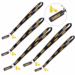 5x Dewalt Neck Strap Tool Lanyard Safety Card Id Badge Holder + Ear Plugs + Case