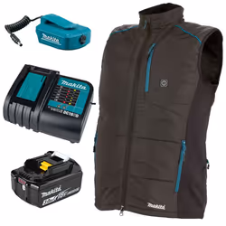 Makita DCV202ZM LXT 18v Cordless Heated Vest Gilet - Black Medium + Battery