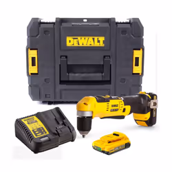 Dewalt DCD740D2 18v XR 2 Speed Right Angle Drill Lithium -2 Battery Charger Case