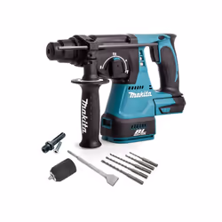Makita DHR242Z 18v LXT SDS Rotary Hammer Drill + SDS Bits Chisel + Keyless Chuck