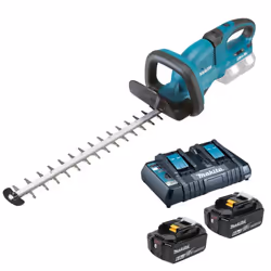 Makita DUH551 Twin LXT Li Ion 18v / 36v Hedge Trimmer 2 x 6.0ah Dual Charger