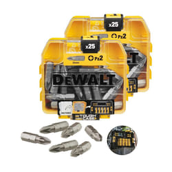 2X Dewalt 25 Piece PZ2 Standard Tic Tac Pozi Screwdriver Bit Set Flex Tough Case