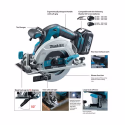 Makita DHS680Z 18v Lithium Brushless Circular Saw 165mm Bare +2 Extra BAP Blades