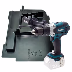 Makita DHP458Z 18v Lithium Ion LXT Combi Hammer Drill Metal Chuck + Makpac Inlay