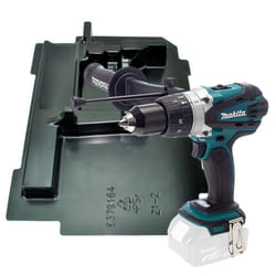 Makita DHP458Z 18v Lithium Ion LXT Combi Hammer Drill Metal Chuck + Makpac Inlay