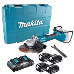 Makita DGA900PT4 18v / 36v Cordless Brushless 230mm 9" Angle Grinder - 4 X 5.0ah